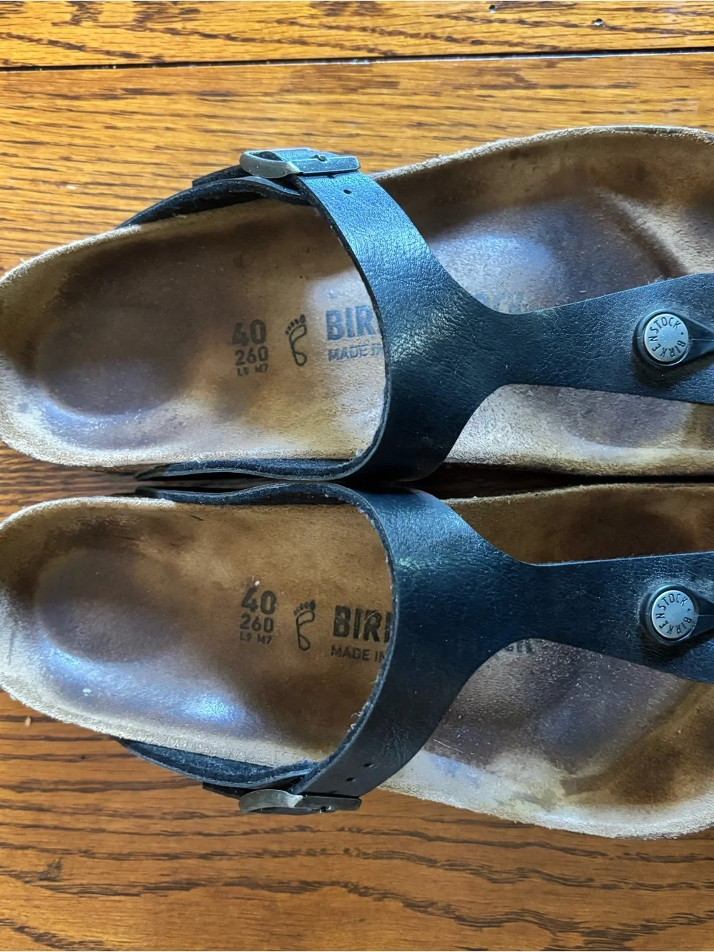 Birkenstock Black Leather Thong Sandals